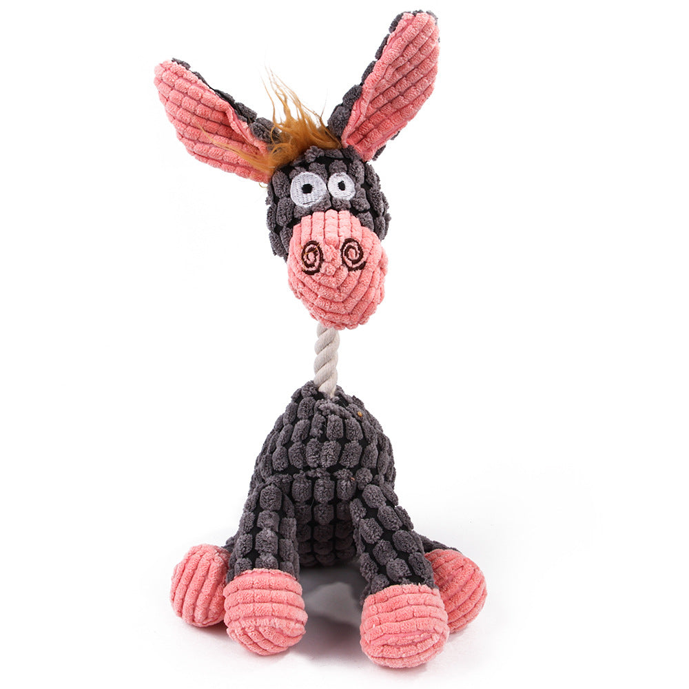 Pet Donkey Shape Corduroy Chew Toy For Dog