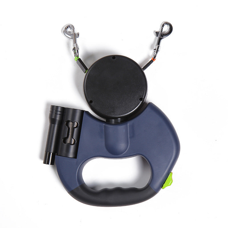 Reflective Dual 360 Swivel Walking Leash With Lights