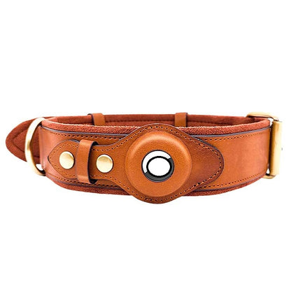 Pet Dog Leather Location Tracker Collar