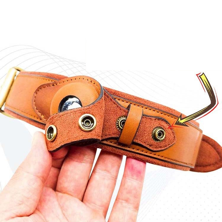 Pet Dog Leather Location Tracker Collar